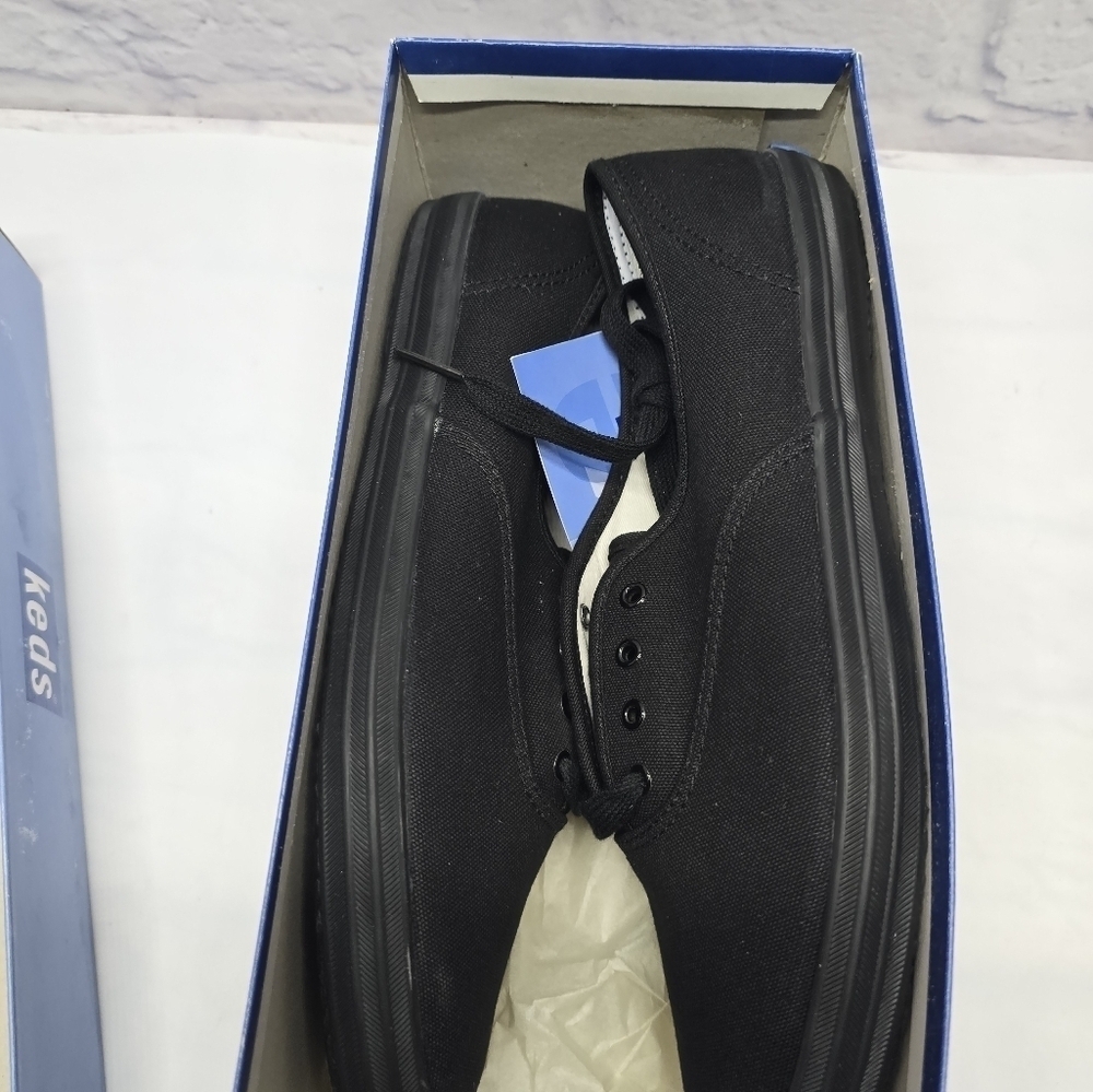Keds Fundamentals Sneakers Black Canvas Flats Womens 9.5 Comfort Arch WK-2774M - Picture 7 of 9